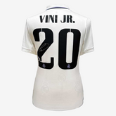 Vinicius Junior Gesigneerd Real Madrid Voetbalshirt - 2022-23 Thuis